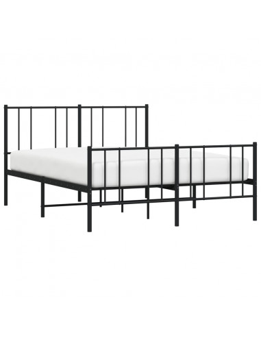 Giroletto con Testiera e Pediera Metallo Nero 135x190 cm