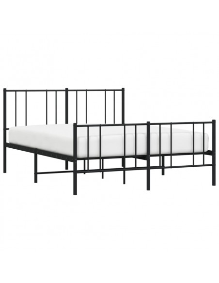Giroletto con Testiera e Pediera Metallo Nero 135x190 cm