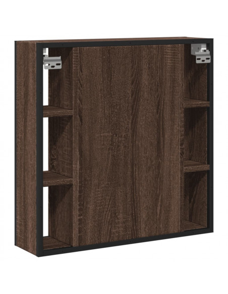 Mobile Bagno Specchio Rovere Marrone 60x16x60 Legno Multistrato