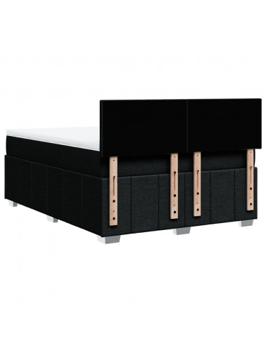 Giroletto a Molle con Materasso Nero 160x200 cm in Tessuto