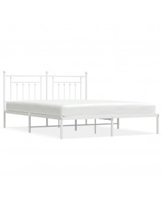 Giroletto con Testiera Metallo Bianco 183x213 cm 2