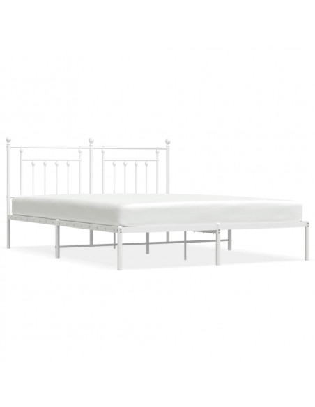 Giroletto con Testiera Metallo Bianco 183x213 cm