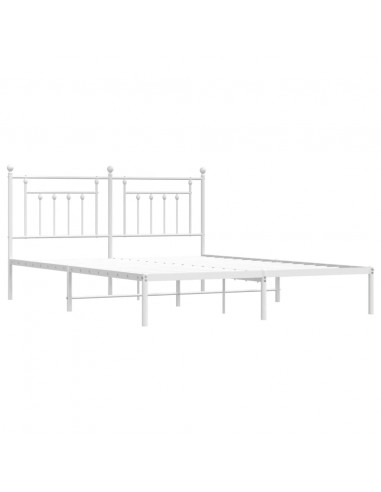 Giroletto con Testiera Metallo Bianco 183x213 cm