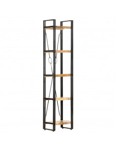 Libreria a 5 Ripiani 40x30x180 cm in Legno Massello di Mango 2