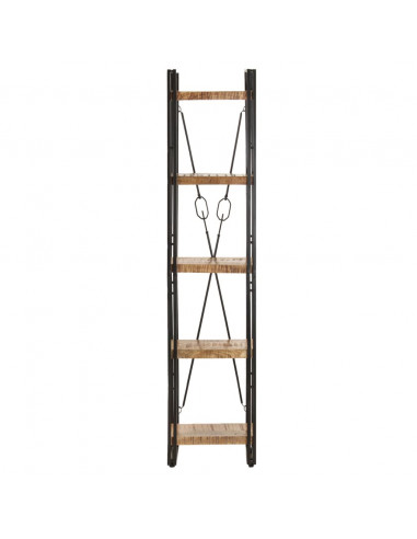 Libreria a 5 Ripiani 40x30x180 cm in Legno Massello di Mango