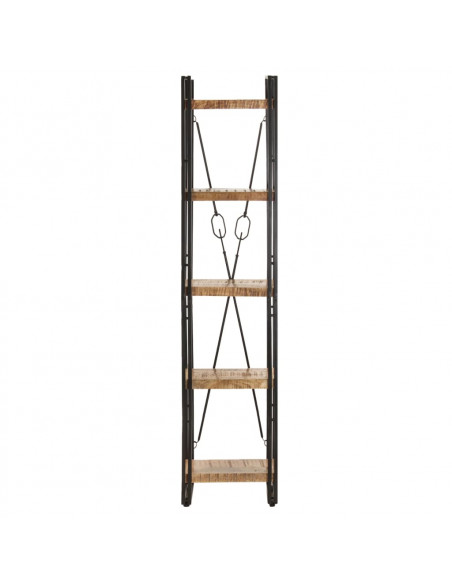 Libreria a 5 Ripiani 40x30x180 cm in Legno Massello di Mango