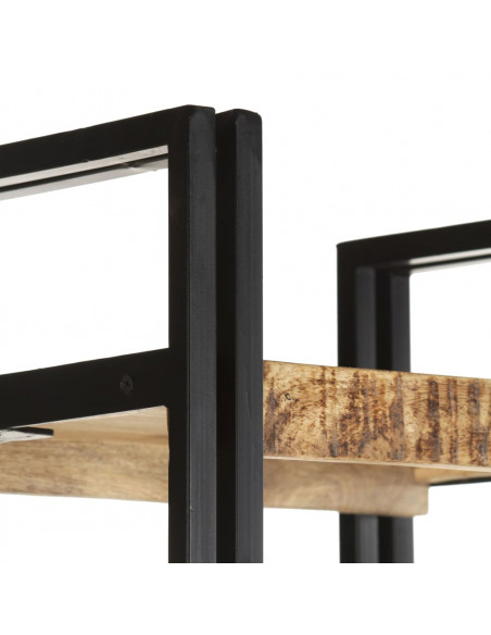 Libreria a 5 Ripiani 40x30x180 cm in Legno Massello di Mango