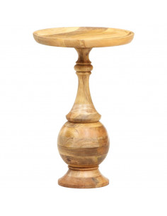 Tavolino Rotondo 43x43x66 cm in Legno Massello di Mango 2