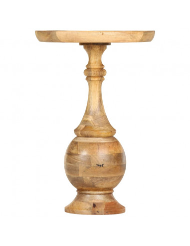 Tavolino Rotondo 43x43x66 cm in Legno Massello di Mango