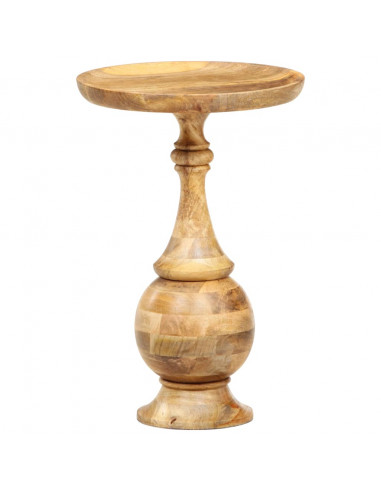 Tavolino Rotondo 43x43x66 cm in Legno Massello di Mango