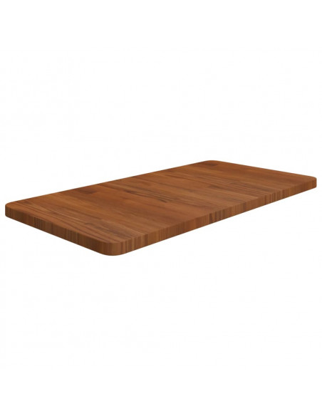 Piano Bagno Marrone Scuro 80x40x2,5cm Legno Massello Trattato