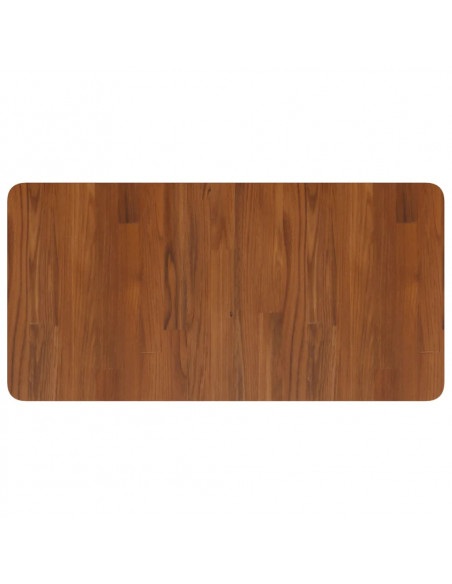 Piano Bagno Marrone Scuro 80x40x2,5cm Legno Massello Trattato