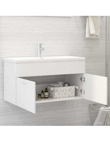 Mobile Sottolavabo Bianco 90x38,5x46 cm in Legno Multistrato