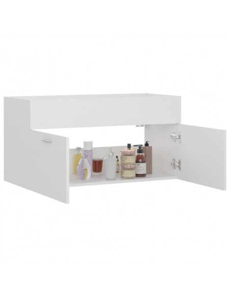 Mobile Sottolavabo Bianco 90x38,5x46 cm in Legno Multistrato