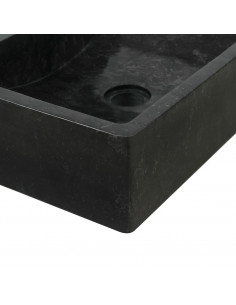 Armadietto da Bagno in Legno di Teak con Lavabo in Marmo Nero 2
