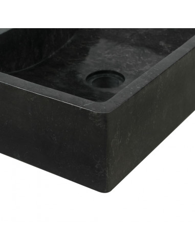 Armadietto da Bagno in Legno di Teak con Lavabo in Marmo Nero