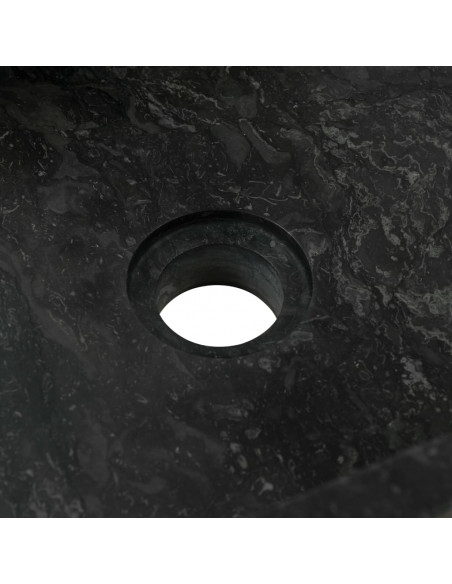 Armadietto da Bagno in Legno di Teak con Lavabo in Marmo Nero
