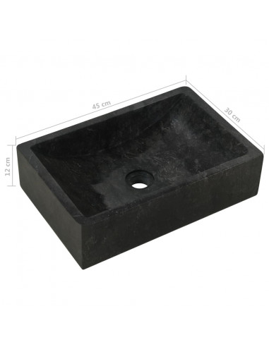 Armadietto da Bagno in Legno di Teak con Lavabo in Marmo Nero