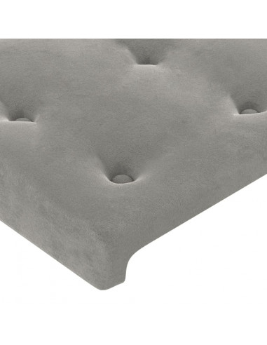 Giroletto con Testiera Grigio Chiaro 140x200 cm in Velluto