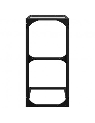 Tavolino con Vetro Trasparente 40x30x61,5cm in Acciaio