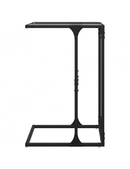 Tavolino con Vetro Trasparente 40x30x61,5cm in Acciaio