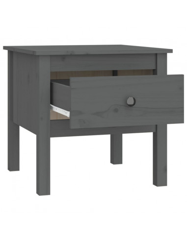 Tavolini 2 pz Grigi 50x50x49 cm Legno Massello di Pino