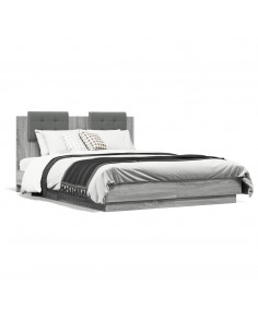 Giroletto Testiera Grigio Sonoma 135x190 cm Legno Multistrato 2