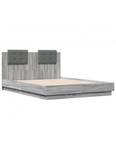 Giroletto Testiera Grigio Sonoma 135x190 cm Legno Multistrato