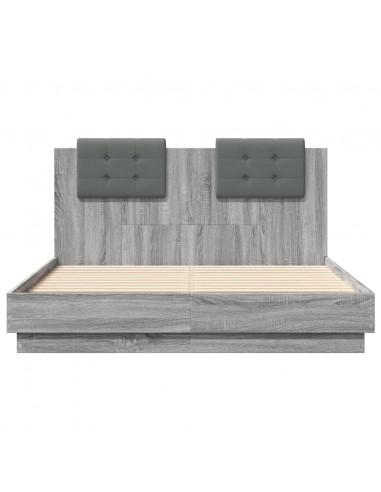 Giroletto Testiera Grigio Sonoma 135x190 cm Legno Multistrato