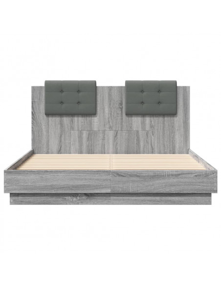 Giroletto Testiera Grigio Sonoma 135x190 cm Legno Multistrato