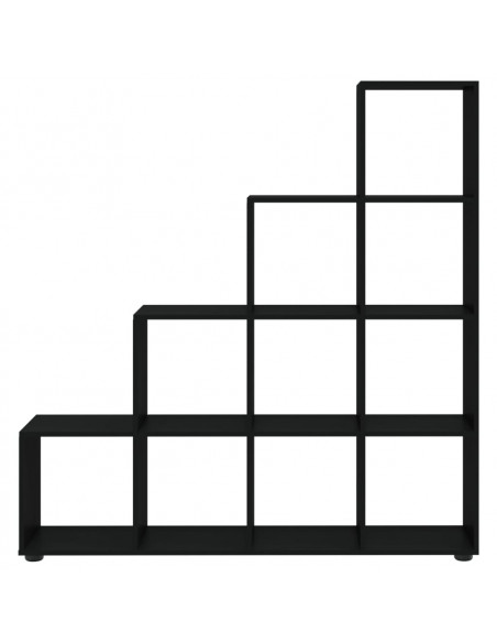 Libreria a Scala Nera 142 cm in Legno Multistrato
