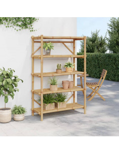 Scaffale 5 Ripiani 100x40x150 cm in Bambù 2