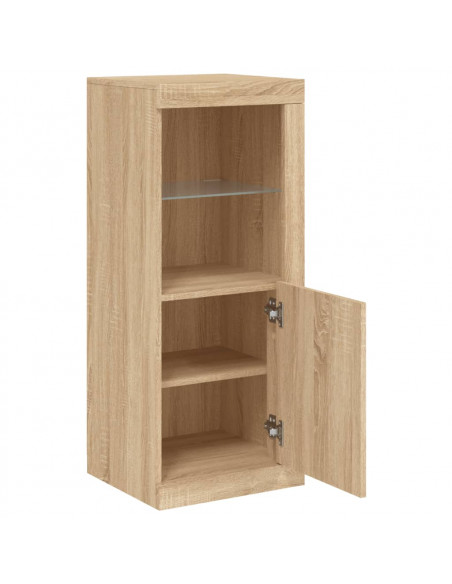 Credenza con Luci LED Rovere Sonoma 41x37x100 cm