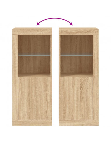 Credenza con Luci LED Rovere Sonoma 41x37x100 cm