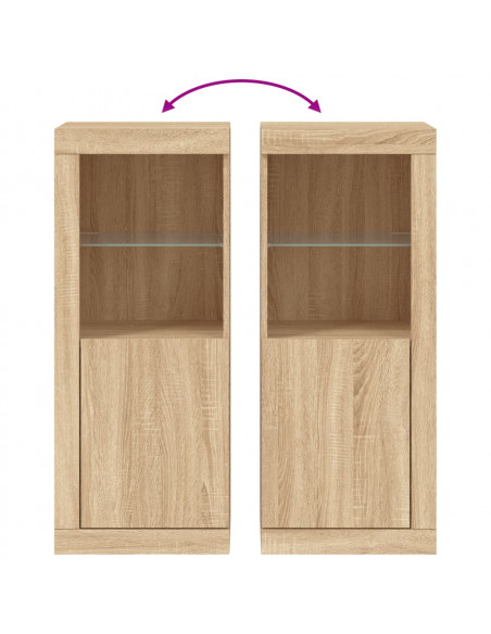 Credenza con Luci LED Rovere Sonoma 41x37x100 cm