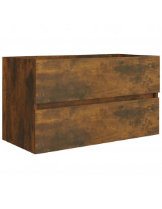 Mobile Sottolavabo Rovere Fumo 80x38,5x45 cm Legno Multistrato 2