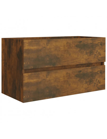 Mobile Sottolavabo Rovere Fumo 80x38,5x45 cm Legno Multistrato