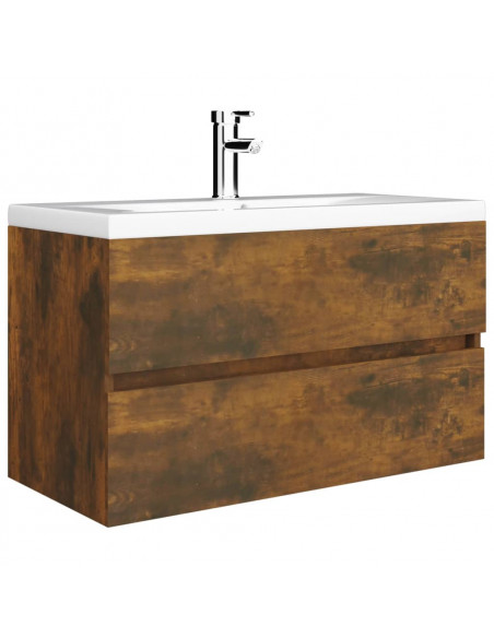 Mobile Sottolavabo Rovere Fumo 80x38,5x45 cm Legno Multistrato