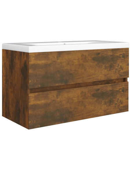 Mobile Sottolavabo Rovere Fumo 80x38,5x45 cm Legno Multistrato