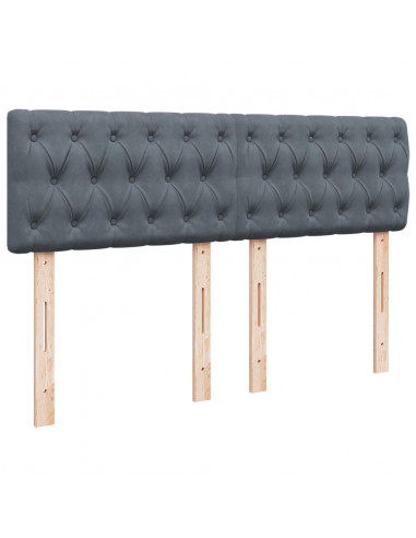 Giroletto a Molle con Materasso Grigio Scuro 140x200 cm Velluto