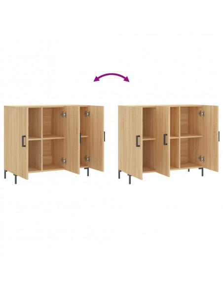 Credenza Rovere Sonoma 90x34x80 cm in Legno Multistrato
