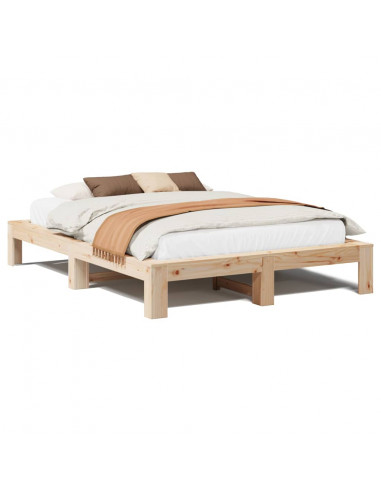 Letto senza Materasso 140x200 cm in Legno Massello di Pino