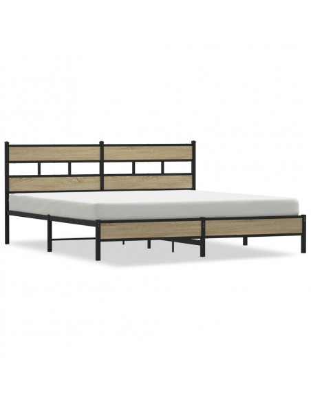 Giroletto senza Materaso in Metallo Rovere Sonoma 180x200 cm