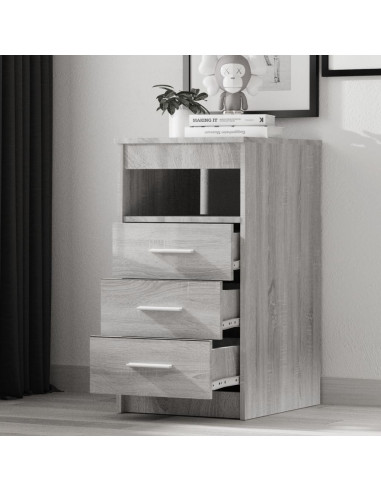 Cassettiera Grigio Sonoma 40x50x76 cm in Legno Multistrato