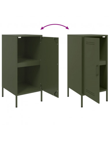 Credenza Verde Oliva 36x39x79 cm in Acciaio Laminato a Freddo