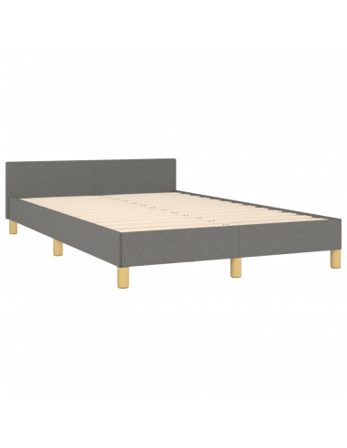 Giroletto con Testiera Grigio Scuro 120x190 cm in Tessuto