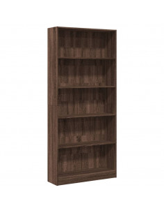 Libreria Rovere Marrone 80x24x176 cm in Legno Multistrato 2