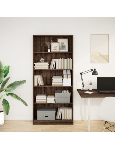 Libreria Rovere Marrone 80x24x176 cm in Legno Multistrato
