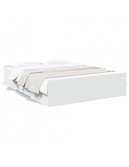 Giroletto con Cassetti Bianco 160x200 cm in Legno Multistrato