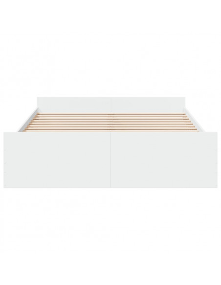Giroletto con Cassetti Bianco 160x200 cm in Legno Multistrato